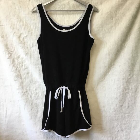 Xersion Black Sleeveless Terrycloth Romper - Picture 1 of 9